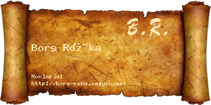 Bors Réka névjegykártya